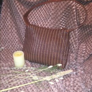 Nine West Woven Brown bag EUC